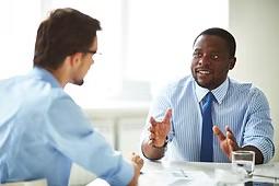 Two men in a business meeting