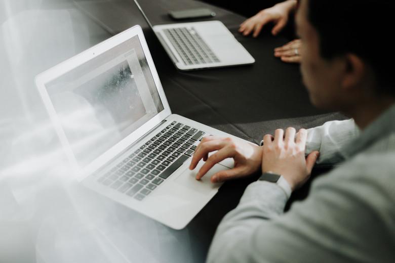 Man working on a laptop
